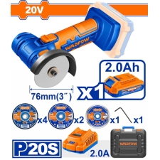 WADFOW WLAP573 Μίνι Γωνιακός Τροχός Μπαταρίας 76mm 20V / 2Ah