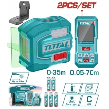 TOTAL TOSLL0401 Σετ Αλφάδι Πράσινο LASER 30m + Μετρητής Αποστάσεων 70m 