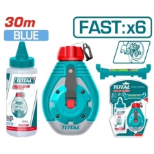 TOTAL THT666301 Σετ Νήμα Στάθμης 30m με Αλφάδι & Ώχρα Μπλε