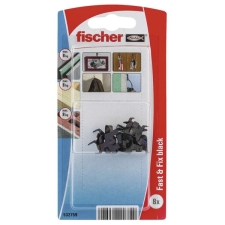Άγκιστρο Τοίχου Μαύρο 8τμχ Fast & Fix Fischer 532759