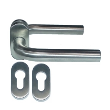 Πόμολα Εξώπορτας Στενή Πλάκα Ροζέτα Οβάλ Φιξ Ανοξείδωτο 3001-Α