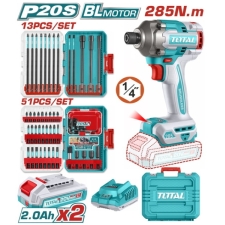 TOTAL TOSLI250784E Παλμικό Κατσαβίδι 285nm 20V 2x2Ah