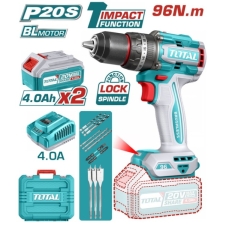TOTAL TIDLI20968E Κρουστικό Δραπανοκατσάβιδο 20V 2x4Ah 96Nm Brushless