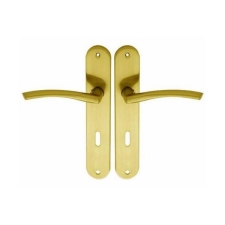 Πόμολο Μεσόπορτας Πλάκα (Ζευγάρι) Χρυσό Ματ Import Hellas Z-021