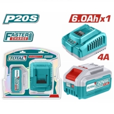 TOTAL TFBCPK1416E Σετ Μπαταρία 6 Ah 20V & Φορτιστής 