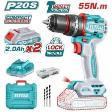 TOTAL TIDLI20558E Κρουστικό Δραπανοκατσάβιδο 20V 2x2Ah 55Nm Brushless