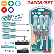 TOTAL TACSD302462 Σετ 24τμχ Κατσαβίδια με Μύτες
